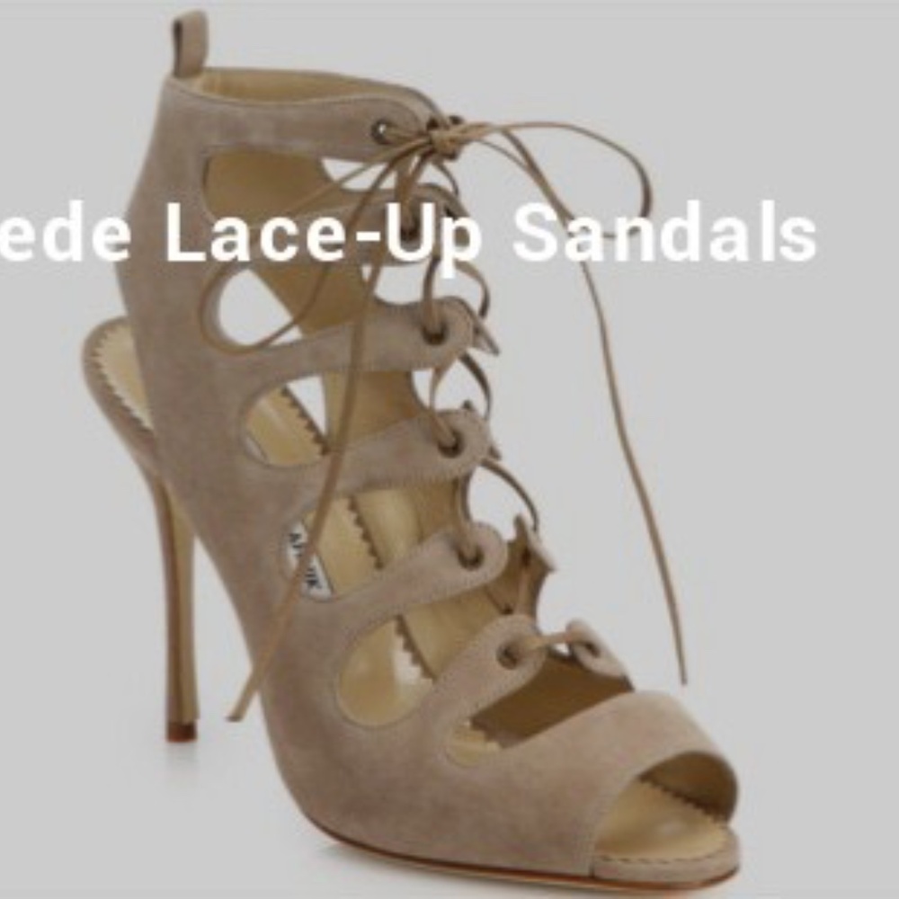 Manolo Blahnik Attal suede lace-up sandals